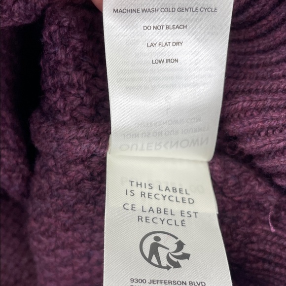 NEW Outerknown L Wool Cotton Harbor Knit Purple Textured Knit Sweater - Picture 8 of 10